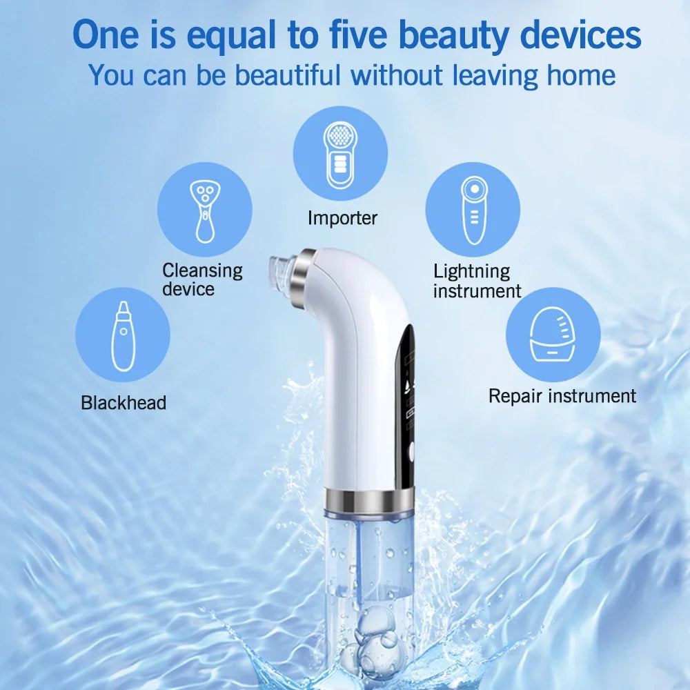 Blackhead Remover Vacuum,  Electric Facial Pore Cleaner Blackhead Suction Acne Pimple Extractor Pore Tool with LED Screen & USB Rechargeable